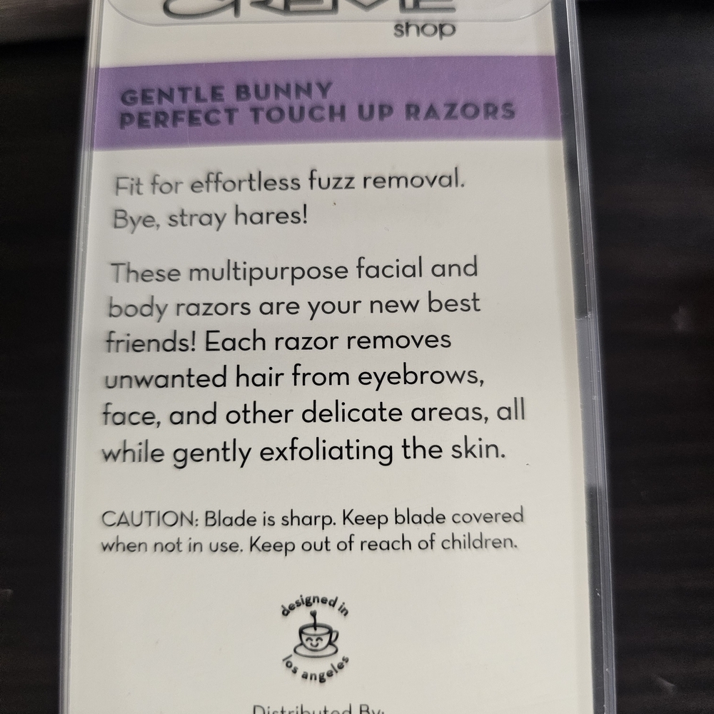 5 For $35!! - The Crème Shop Gentle Bunny Perfect Touch Up Razors - Lavender - Picture 3 of 3